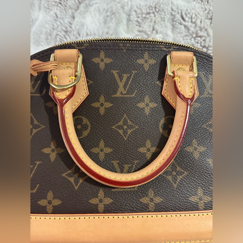 Louis Vuitton Mini Alma Satchel in Monogram Canvas with Natural Vachetta Trim - Picture 14 of 16